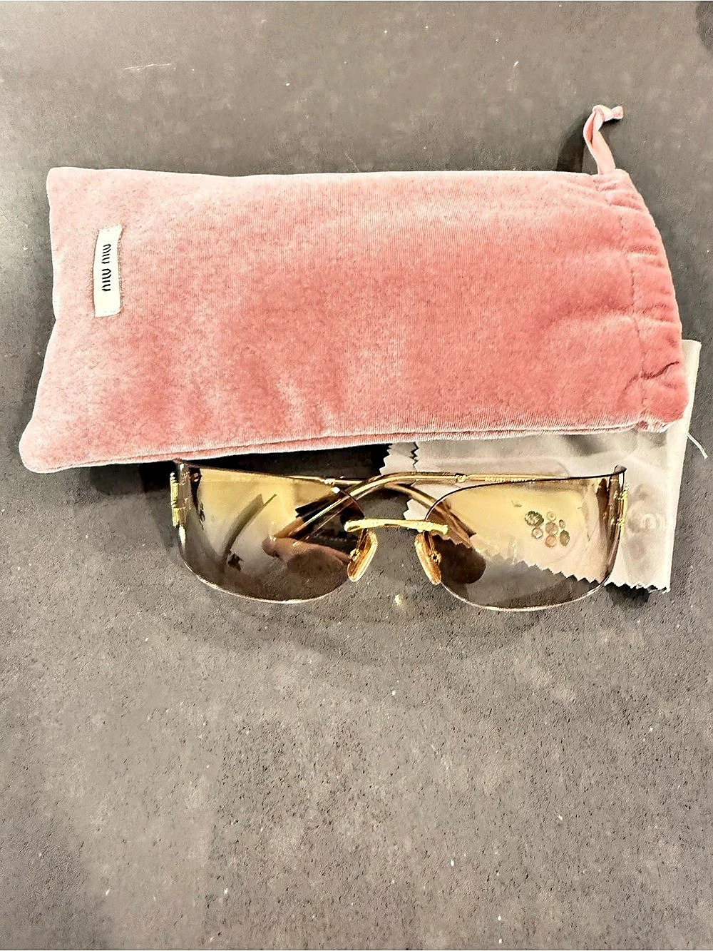 Miu Aube Sunglasses SMUA51 Gold & Brown